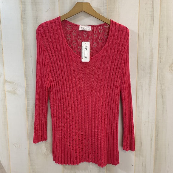 Putorti Sweaters - NWT Putorti Fuchsia Pink Sweater Open Knit Medium